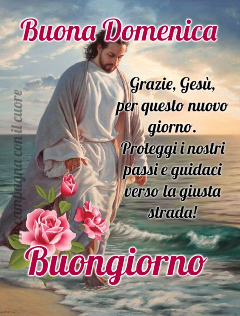 Buona Domenica Grazie, Gesù per questo nuovo giorno. Proteggi i nostri passi e guidaci verso la giusta strada! Buongiorno