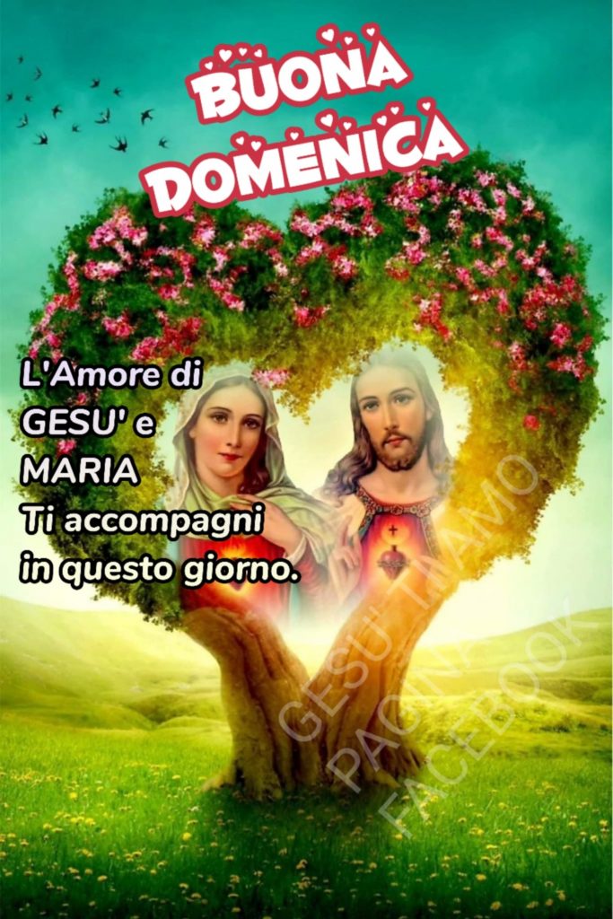 Buona Domenica L'amore di gesù e Maria Ti accompagni in questo giorno