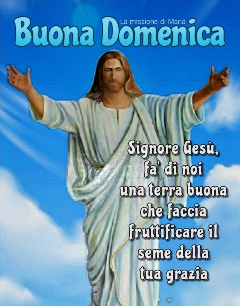 Buona Domenica Signore Gesù fa'di noi una terra buona che faccia fruttificare il seme della tua grazia