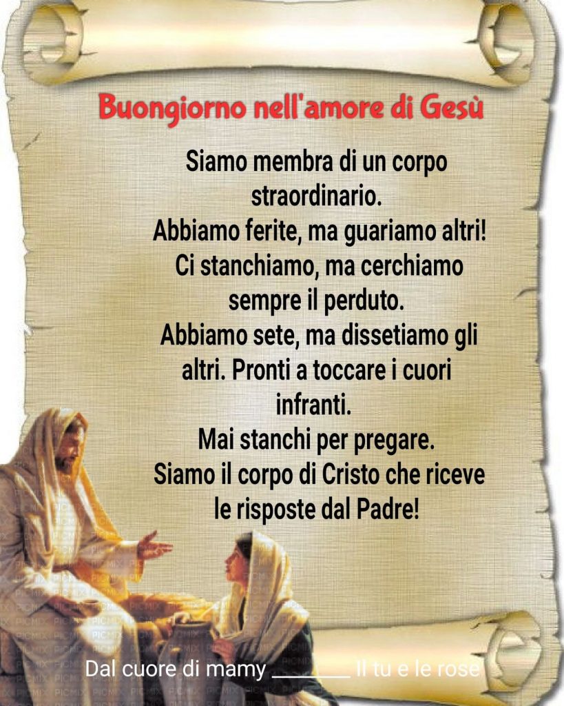 Buongiorno nell'amore di Gesù