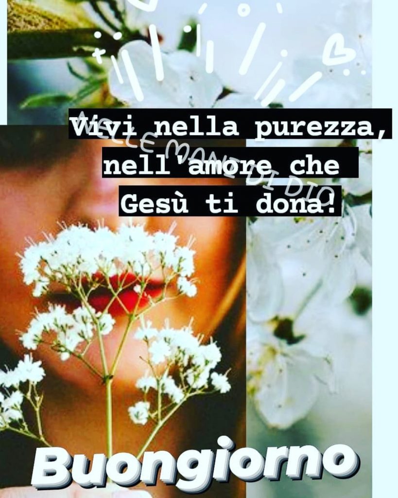 vivi nella purezza nell'amore che Gesù ti dona! buongiorno