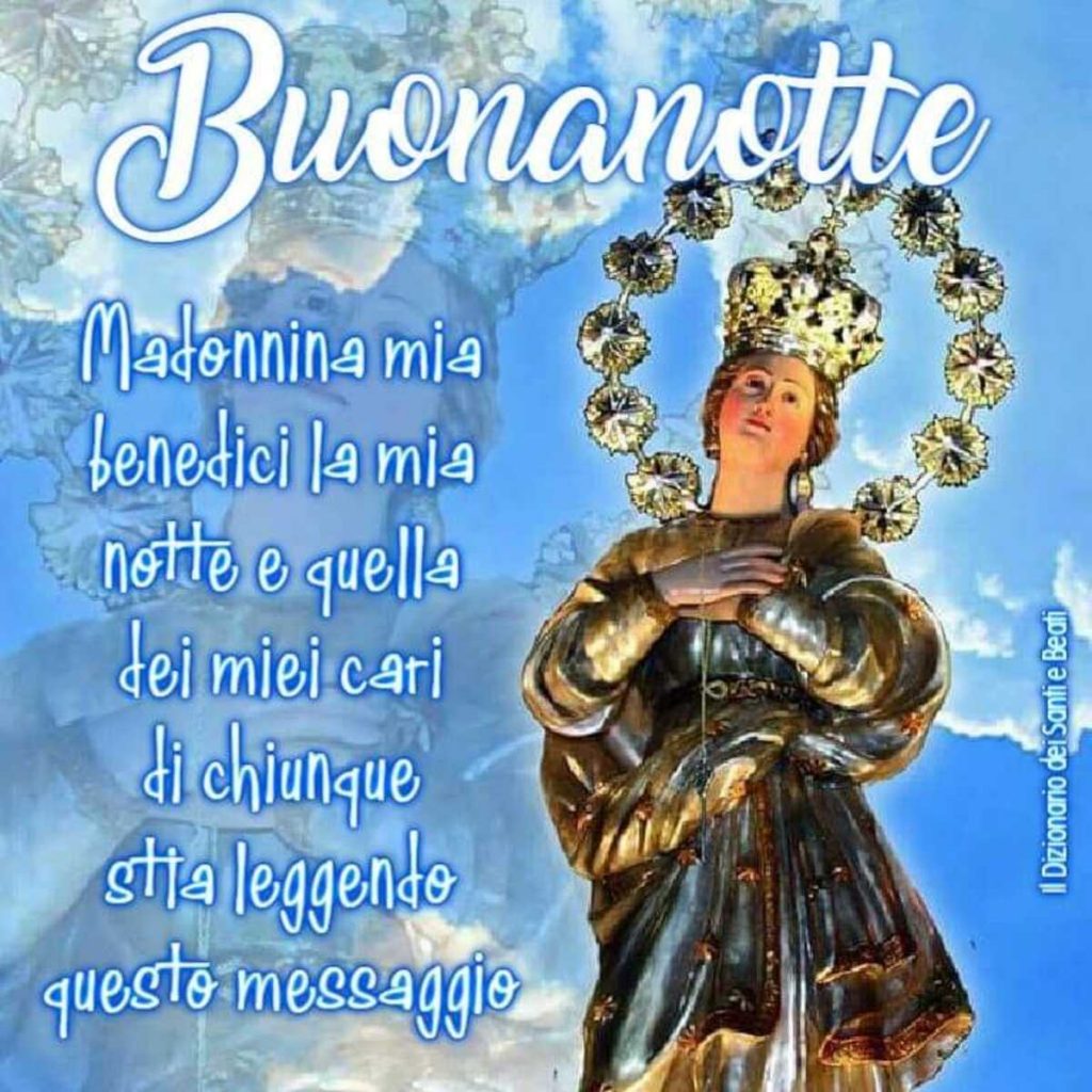 Buonanotte Madonnina mia benedici la mia notte e quella dei miei cari di chiunque stia leggendo questo messaggio