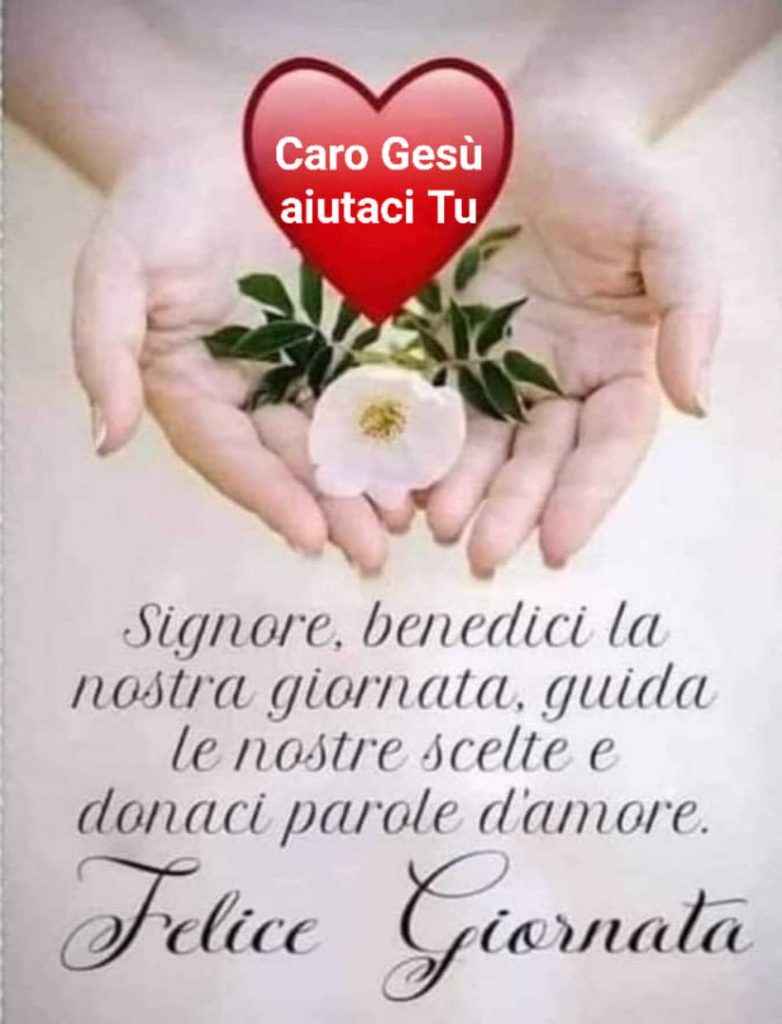 Signore, benedici la nostra giornata, guida le nostre scelte e donaci parole d'amore. Felice Giornata