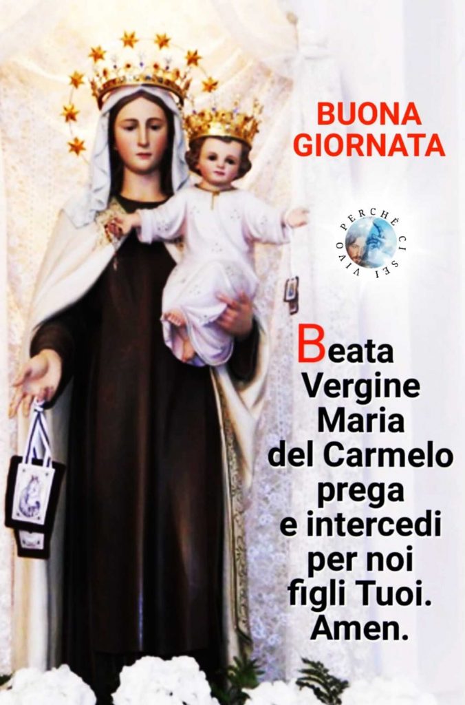 Buona Giornata Beata Vergine Maria del Carmelo prega e intercedi per noi figli tuoi. Amen