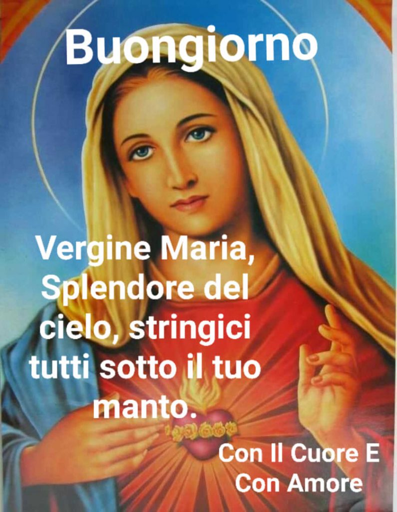 Buongiorno Vergine Maria, Splendore del cielo, stringici tutti sotto il manto