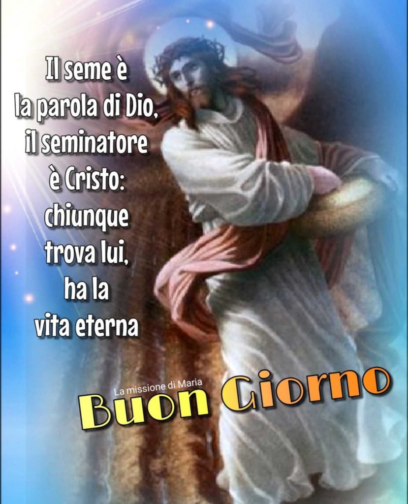 Il seme è la parola di Dio, il seminatore è Cristo: chiunque trova lui, ha la vita eterna Buongiorno