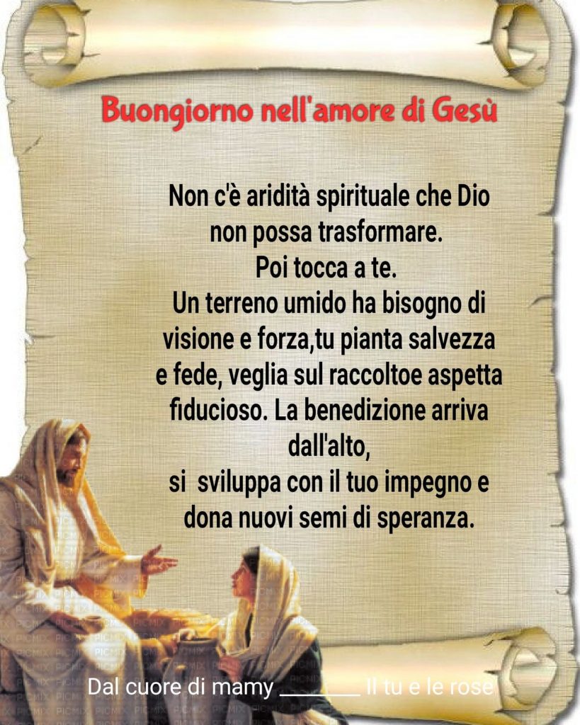 Buongiorno nell'amore di Gesù 