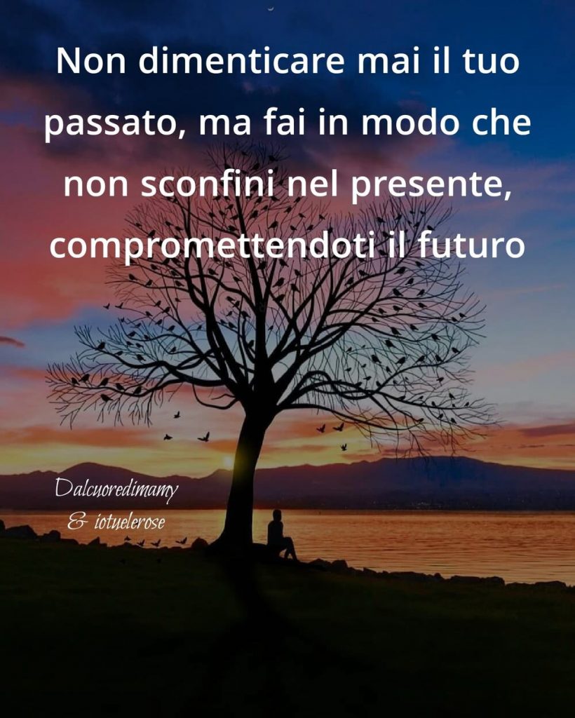 Non dimenticare mai il tuo passato, ma fai in modo che non sconfini nel presente, compromettendoti il futuro