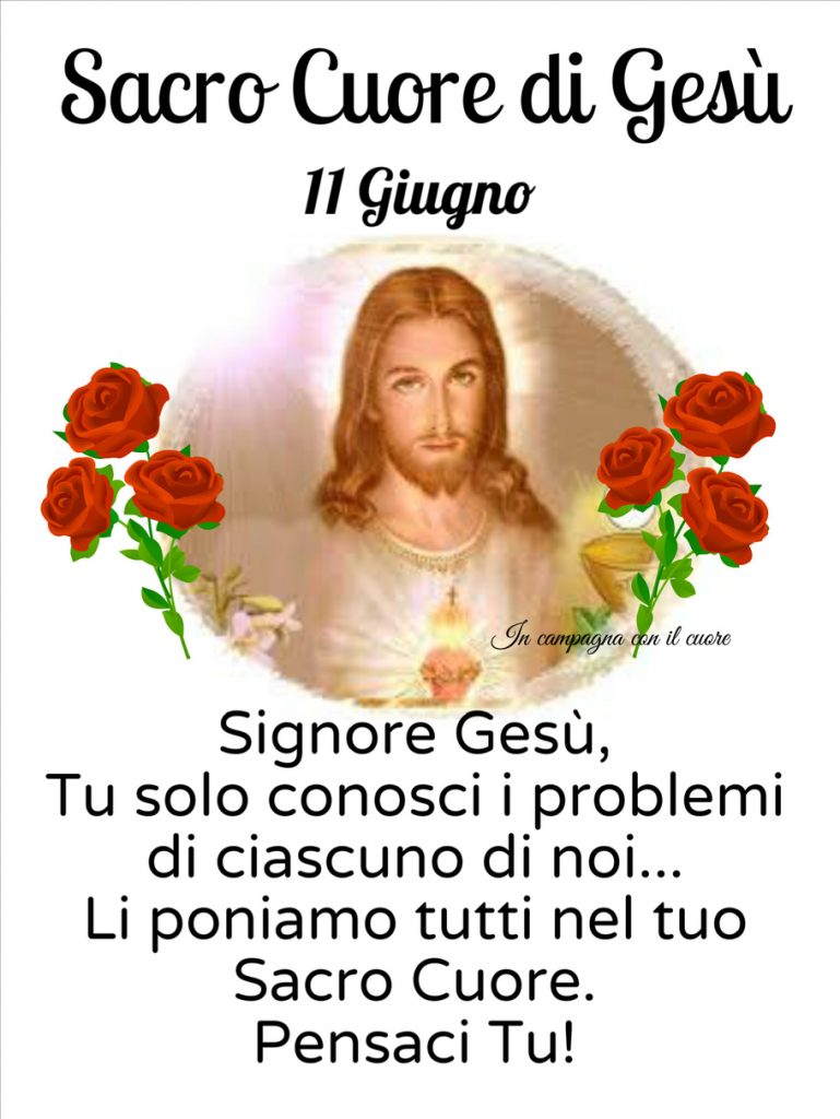 Sacro Cuore di Gesù 11 giugno Signore Gesù Tu solo conosci i problemi di ciascuno di noi... Li poniamo tutti nel tuo Sacro Cuore. Pensaci Tu