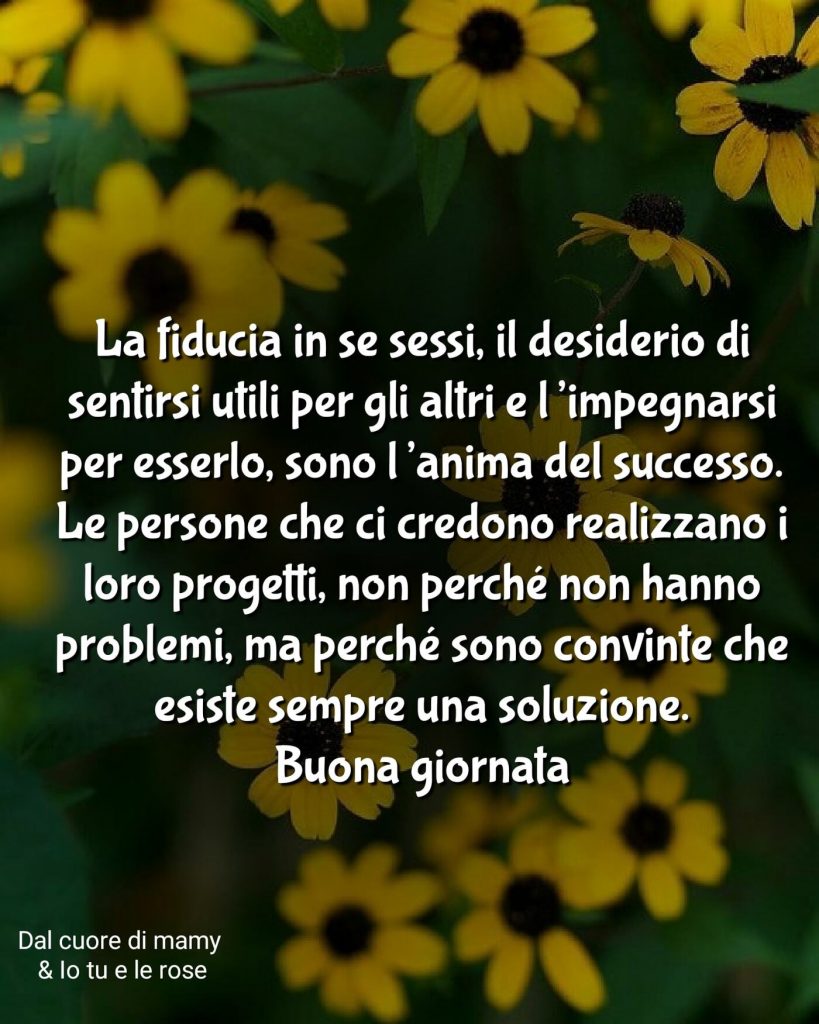 La fiducia in sé stessi, il desiderio di sentirsi utili per gli altri e l'impegnarsi...