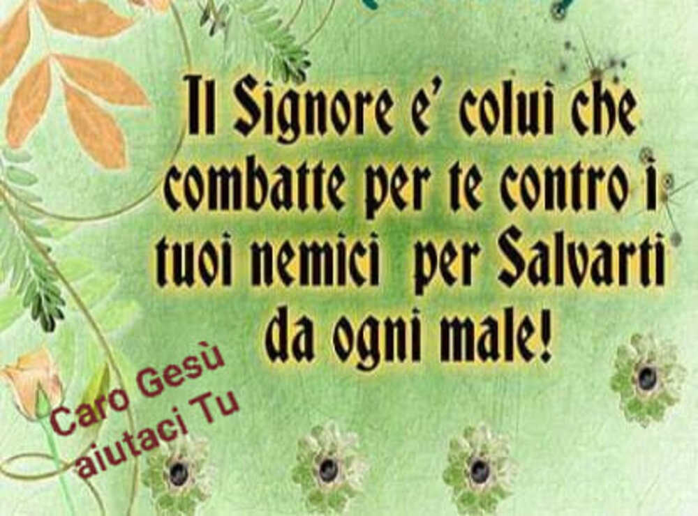 Il Signore è  colui che combatte per te contro i tuoi nemici per Salvarti da ogni male!