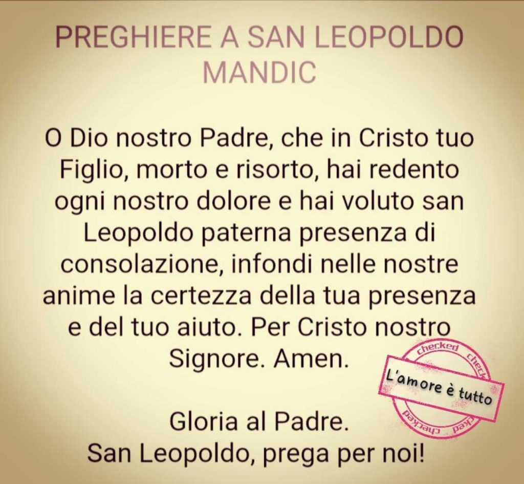 Preghiere a San Leopoldo Mandic