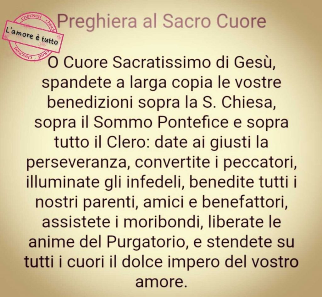 Preghiera al Sacro Cuore