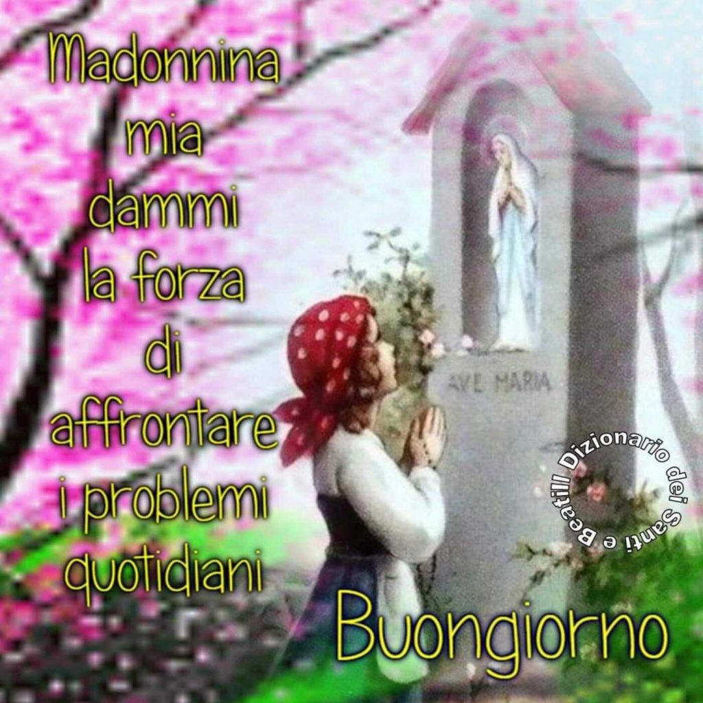 Madonnina mia dammi la forza di affrontare i problemi quotidiani Buongiorno