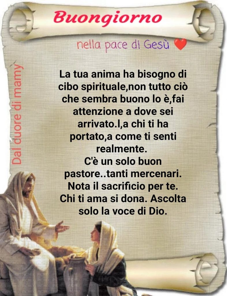 Buongiorno nella pace di Gesù