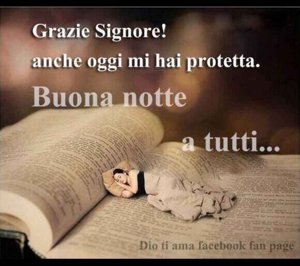 Grazie Signore! anche oggi mi hai protetta. Buona Notte a tutti