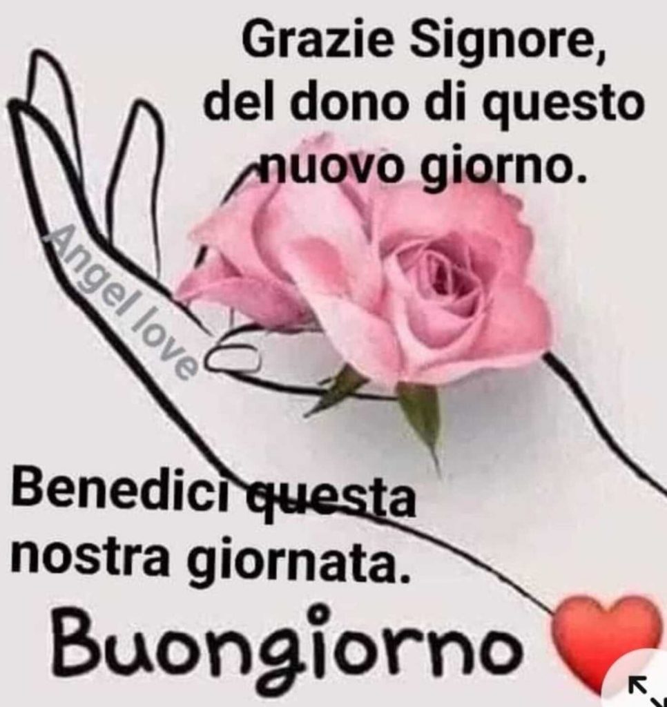 Grazie Signore, del dono di questo nuovo giorno. Benedici questa nostra giornata Buongiorno