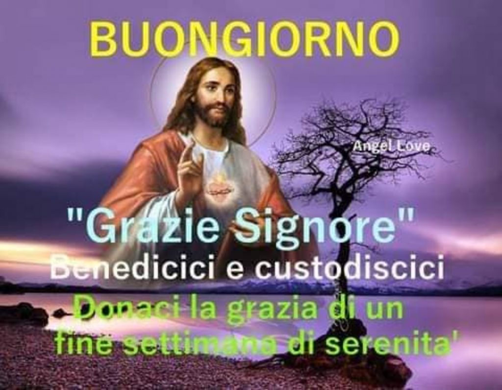 Buongiorno "Grazie Signore"Benedicici e custodiscici Donaci la grazia di un fine settimana di serenità 