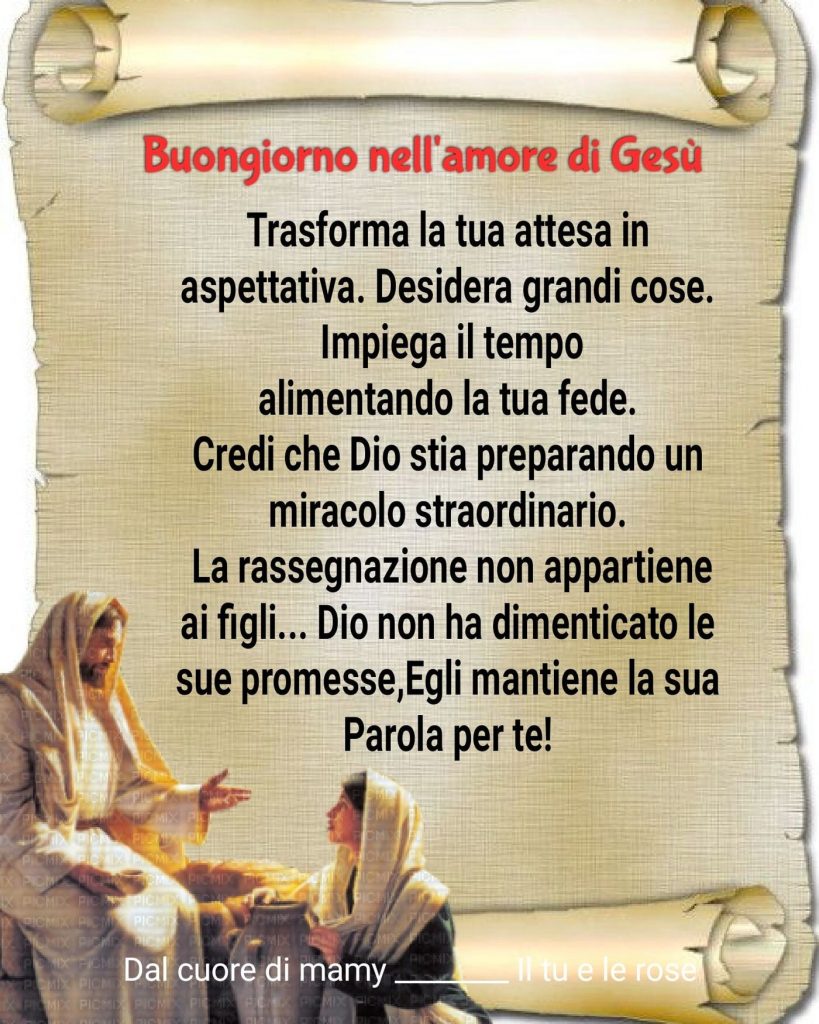 Buongiorno nell'amore di Gesù