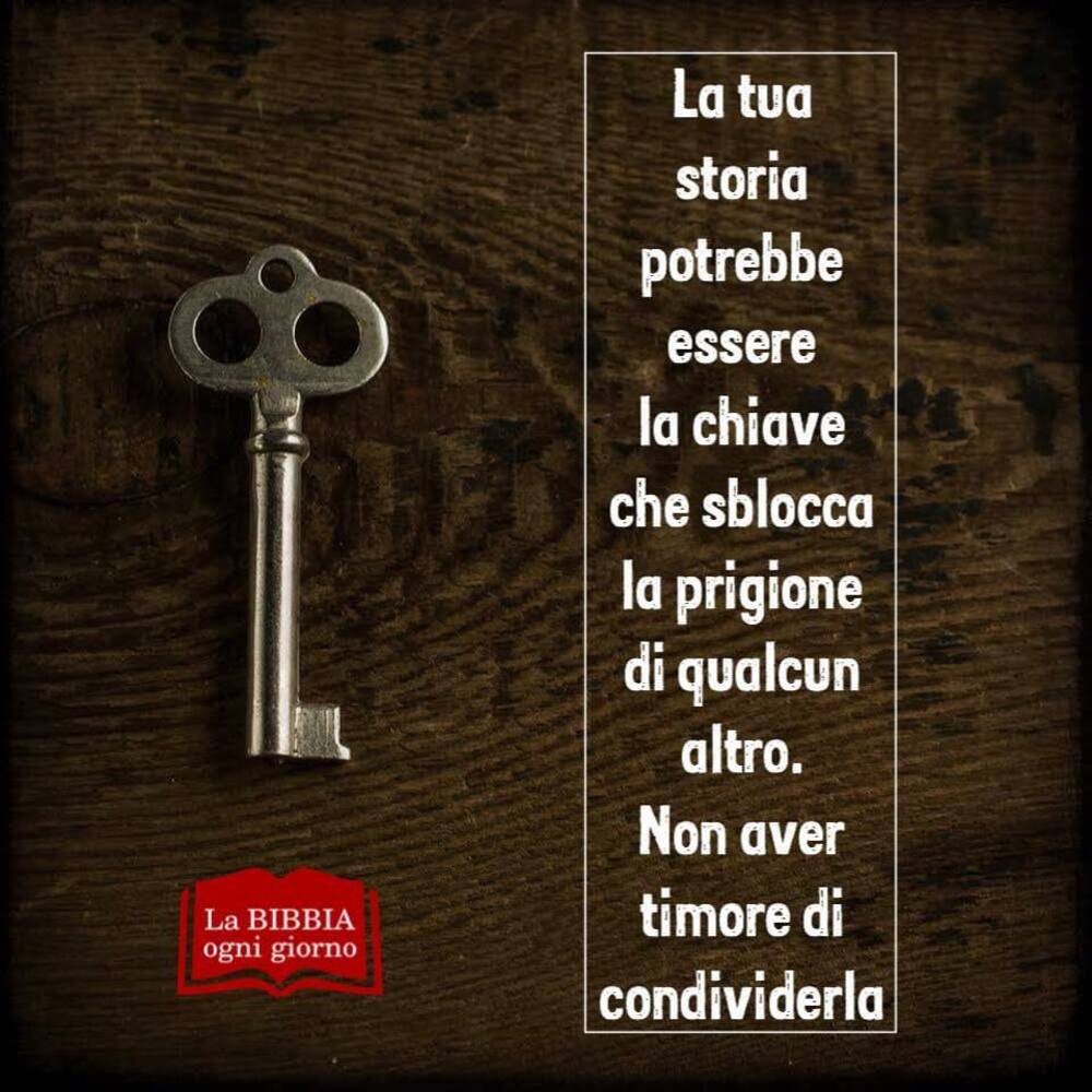 La tua storia potrebbe essere la chiave che sblocca la prigione di qualcun altro. Non aver timore di condividerla