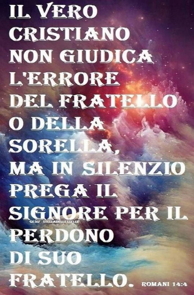 Il vero cristiano non giudica l'errore del fratello o della sorella, ma in silenzio prega il Signore per il perdono di suo fratello