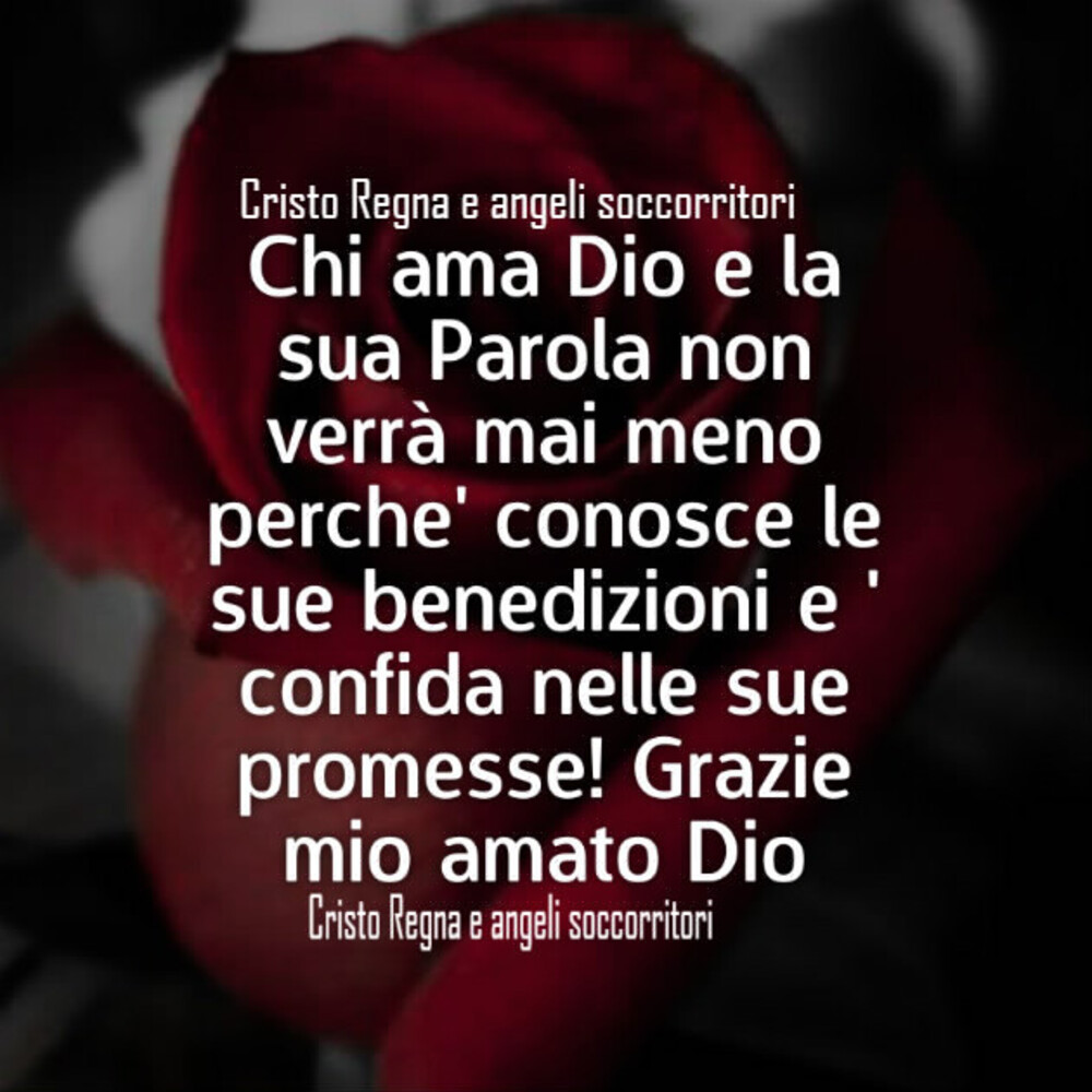 Chi ama Dio e la sua Parola non verrà mai meno perché conosce le sue benedizione e confida nelle sue promesse! Grazie mio amato Dio