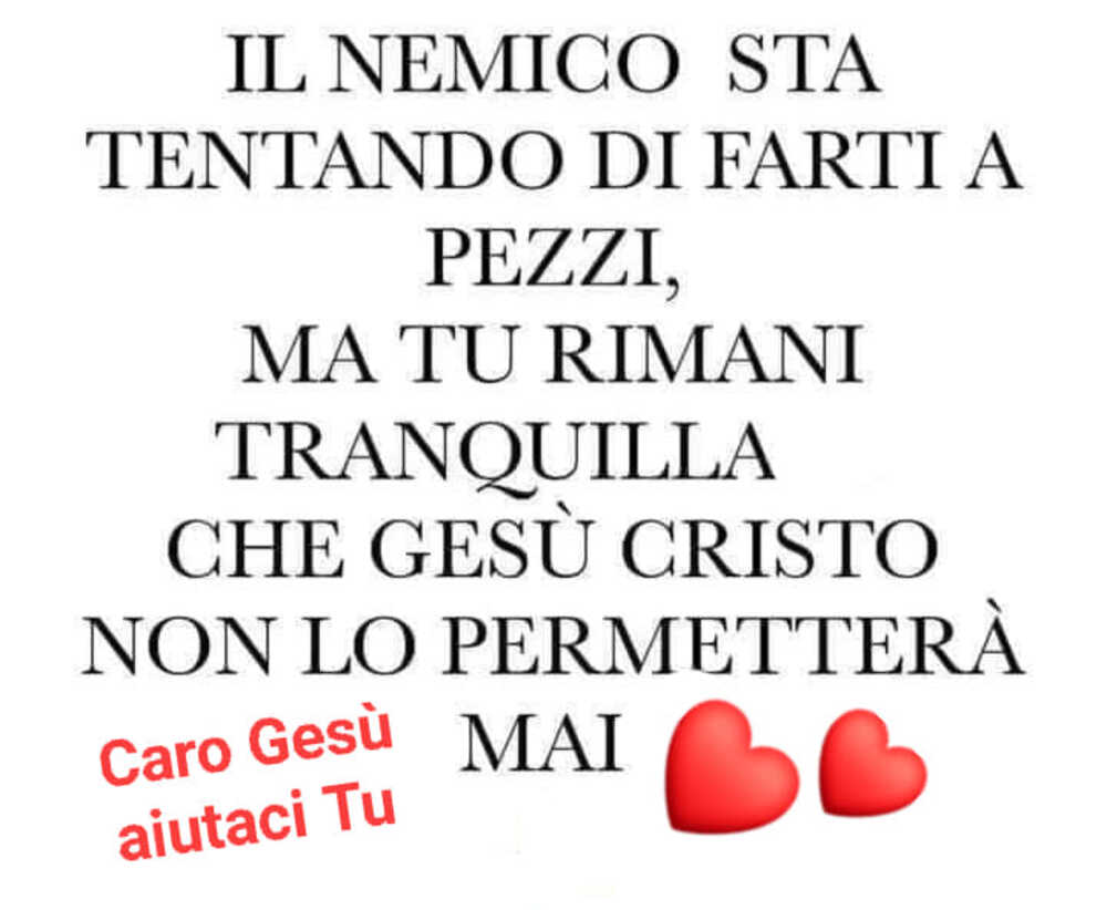 Il nemico sta tentando di farti a pezzi, ma tu rimani tranquillità che Gesù Cristo non lo permetterà mai