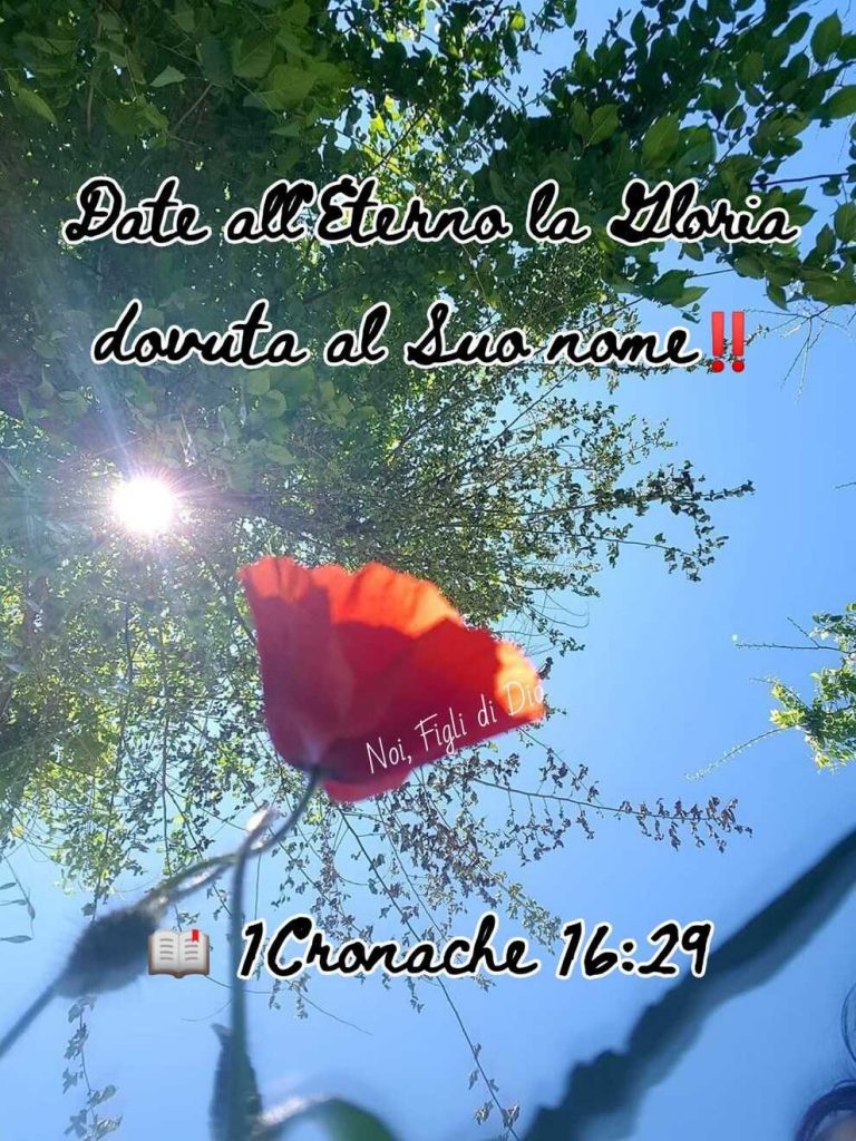 Date all'Eterno la Gloria dovuta al Suo nome!! 1 Cronache 16:29