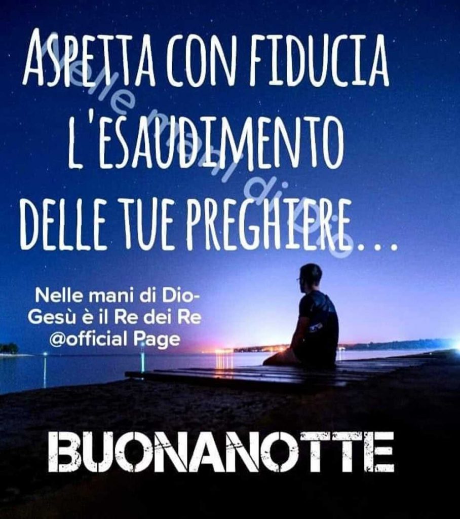 Aspetta con fiducia l'esaudimento delle tue preghiere...Buonanotte