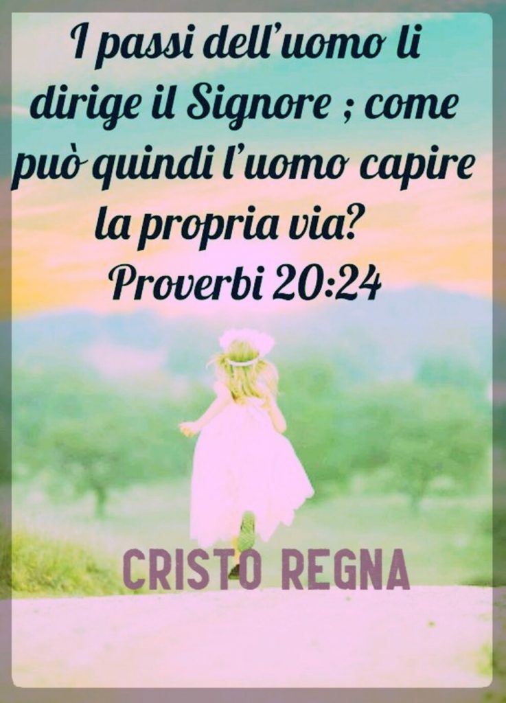 I Passi dell'uomo li dirige il Signore; come può quindi l'uomo capire la propria via? (Proverbi 20:24)