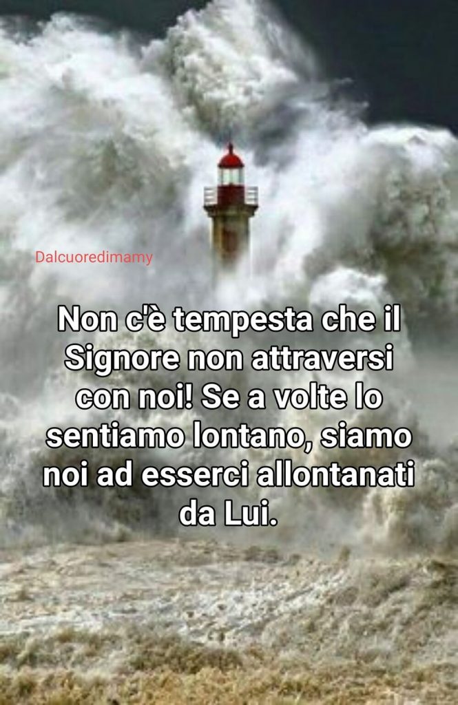 Non c'è tempesta che il Signore non attraversi con noi! Se a volte lo sentiamo lontano, siamo noi ad esserci allontanati da Lui
