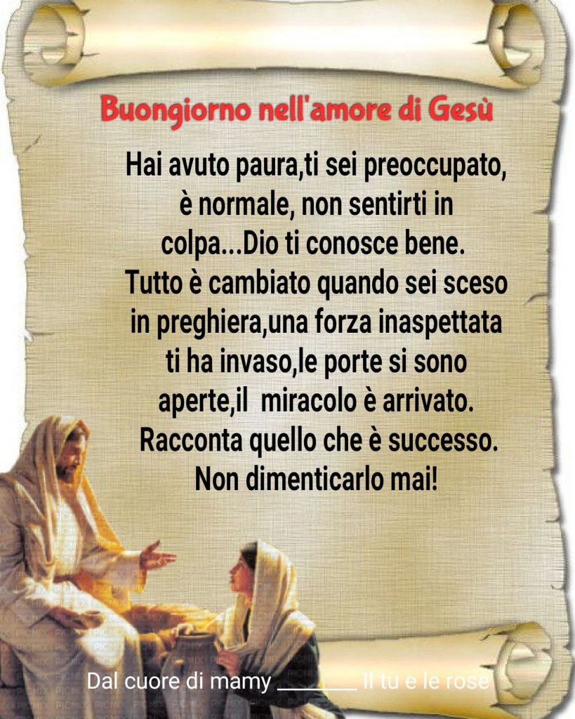 Buongiorno nell'amore di Gesù