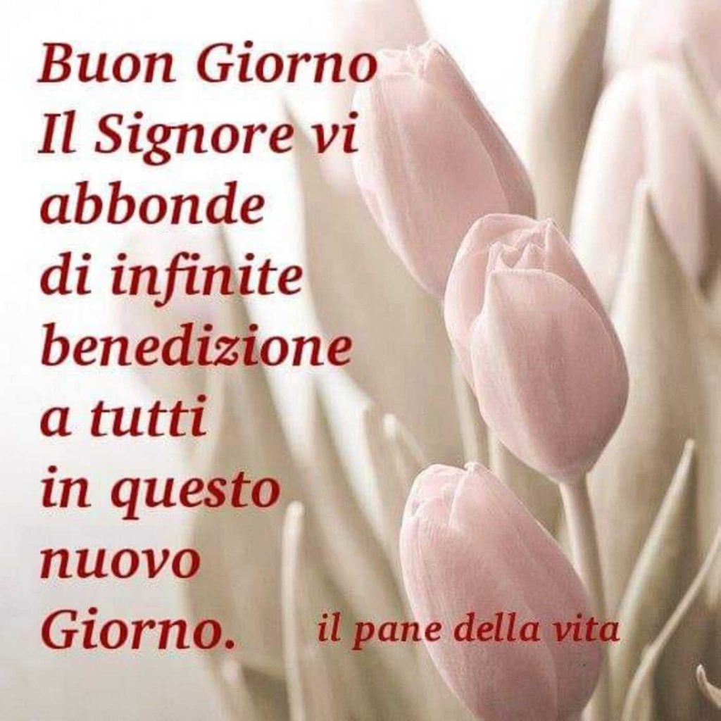 Buon Giorno Il Signore vi abbonde di infinite benedizione a tutti in questo nuovo giorno