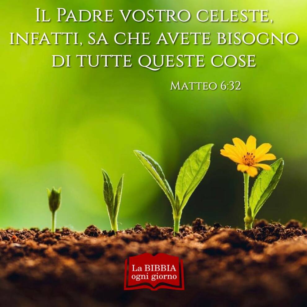 Il Padre vostro celeste, infatti, sa che avete bisogno di tute queste cose Matteo 6:32