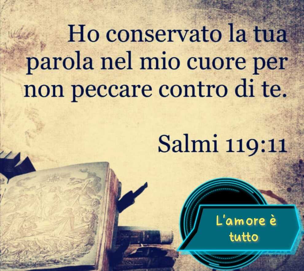 Ho conservato la tua parola nel mio cuore per non peccare contro di te Salmi 119:11